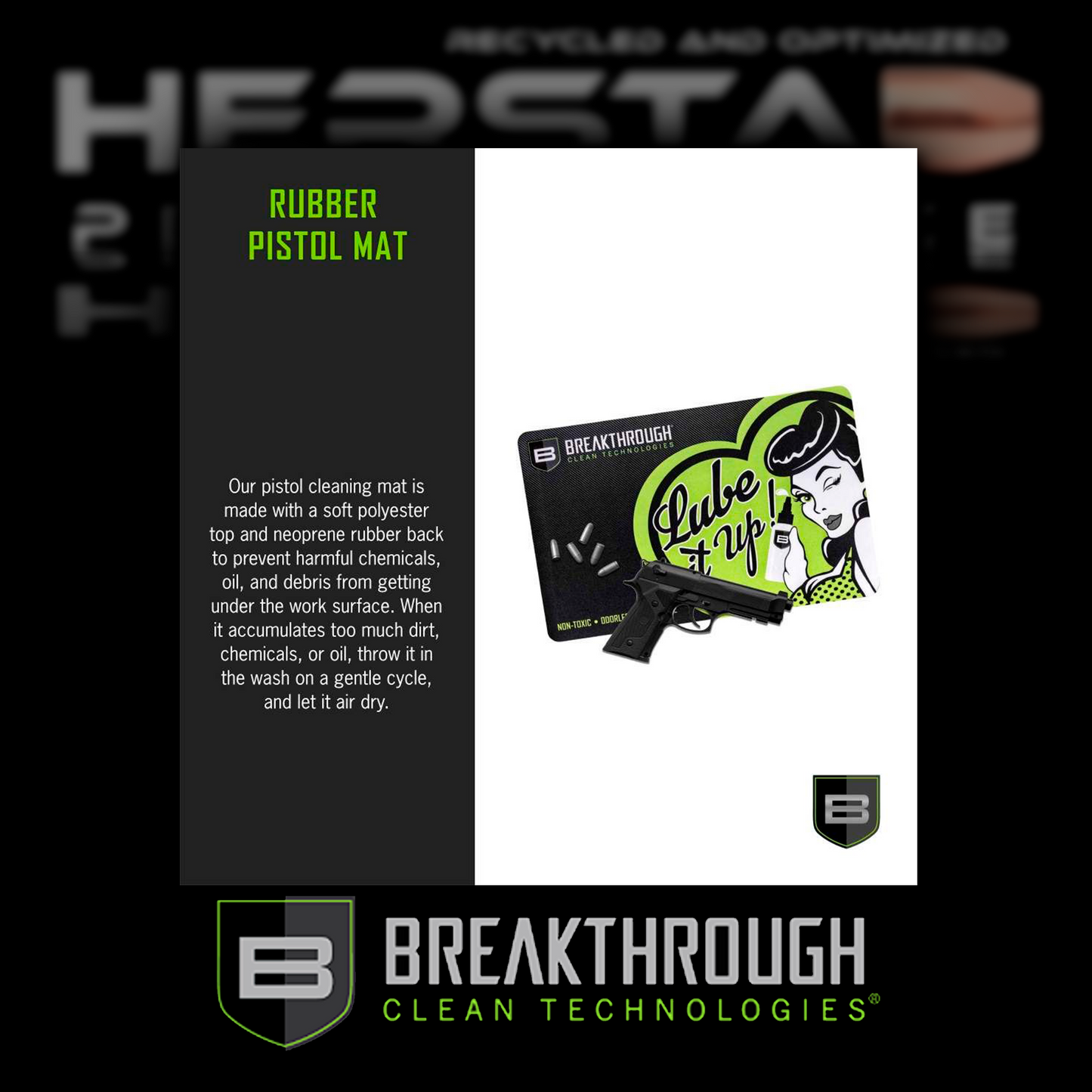 Breakthrough Handgun Mat, 17"L x 11"W