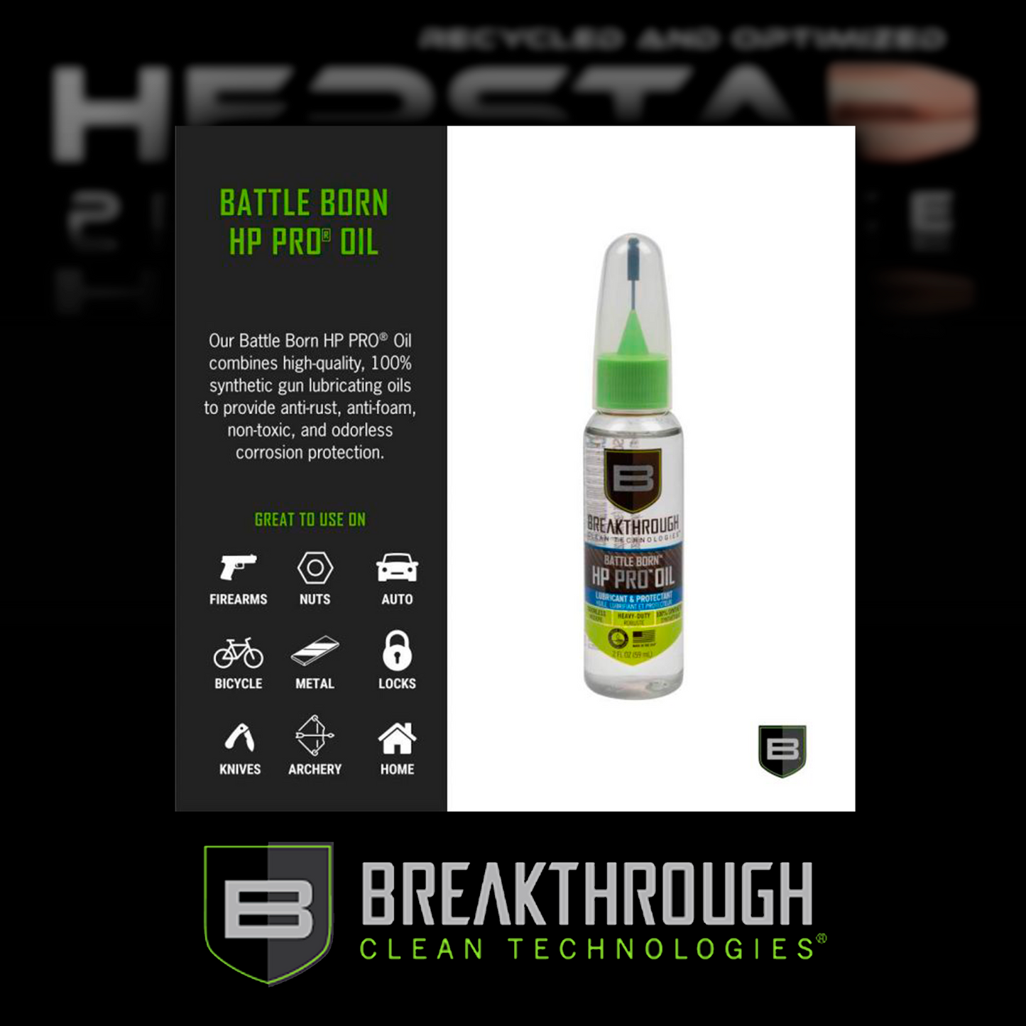 Breakthrough Battle Born HP PRO Lubricant & Protectant, 2oz Bottle w/ Needle Tip Applicator